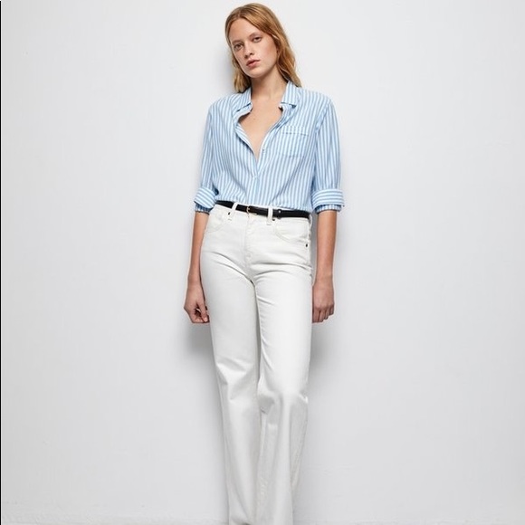 Nili Lotan NL shirt - ocean stripe, M - Picture 4 of 6